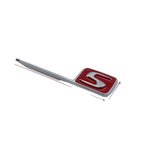 NBCNZCTSAS ABS S-Abzeichen-Emblem-Kofferraumaufkleber passend for Mercedes Benz AMG S AMG E63S C63S GLC63S GLE63S GLS63S GTS GT43S GTR GT53 GT50 CLA45S(Silver red small) von NBCNZCTSAS