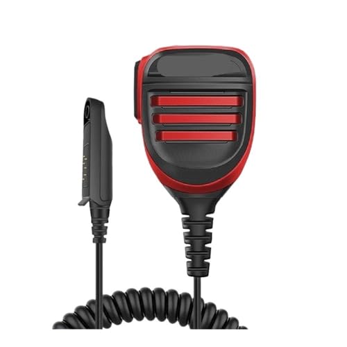 NBCNZCTSAS Passend for Baofeng-Mikrofon UV68 Pro Max V2 Walkie Talkie, wasserdichtes PTT-Lautsprechermikrofon, passend for UV9R Pro UV S22 Pro V2 BF 9700 GT 3WP Ham Radio(Single PTT-Mic-Red) von NBCNZCTSAS
