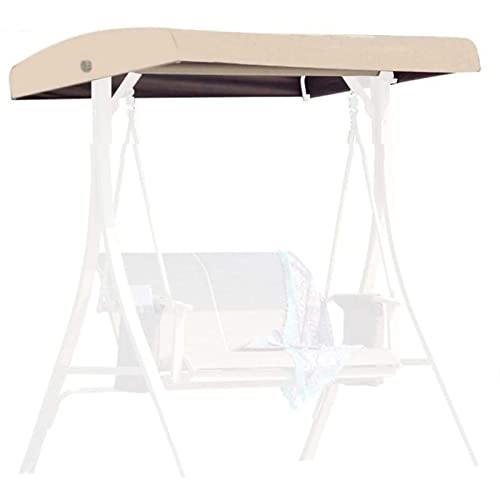 NBCV Ersatzdach Hollywoodschaukel 3 Sitzer, Hollywoodschaukel Abdeckung Dach, Sonnendach für Hollywoodschaukel 210D PU-Beschichtung Wasserdicht,Beige,191x120x18/23cm von NBCV