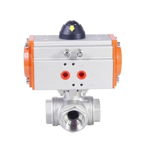 1/4 "304 edelstahl Hohe Plattform Pneumatische 3 Weg Ball Ventil Q611F-16P Doppel Wirkenden Zylinder(L Type) von NBDUGQ