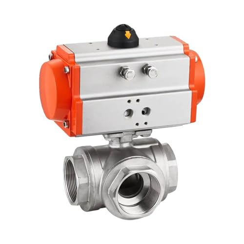 1 stück 1-1/2 "zoll 304 Edelstahl 3 Weg 2 PC Hohe Plattform Pneumatische Kugelhahn Q611F-16P(T Type) von NBDUGQ