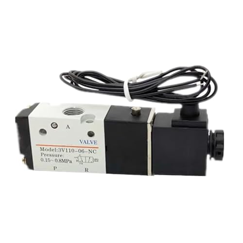 1 stück 3V110-06 1/8 "Magnetventil 3/2 Weg Pneumatische Luft Regelventil Elektrische Gas Magnetventil Aluminium Körper DC12V 24V(3V110-06 Wire,DC12V) von NBDUGQ