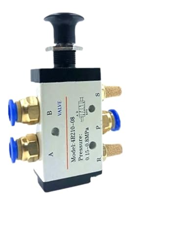 1 stück 4R210-08 4H210-08 5/2-wege-handhebelbetätigtes pneumatisches manuelles Ventil mit Schalldämpfer und Schnellspann-befestigung(4R210-08,PC 4mm Fittings) von NBDUGQ
