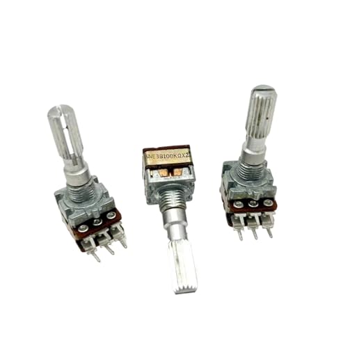 1 stücke 12 QUADRATISCHES DOPPELPOTENTIOMETER B100Kx2 MIT MITTELPUNKT SCHAFTLÄNGE 25MM BLUME von NBDUGQ