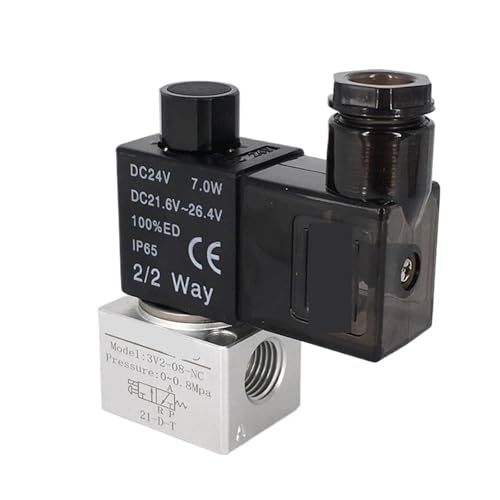 1pc Control Komponenten 3/2 Pneumatische Magnetventil 3V2-06/08-NC/NO(3V2-06-NC,(B) DC24V) von NBDUGQ