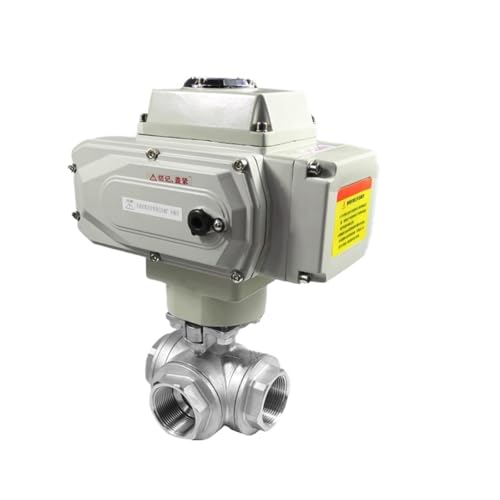 2" 3-Wege-Hochplattform-Motorkugelhahn 304 Edelstahl Q911F-16P Elektrischer Kugelhahn mit Innengewinde(24VDC_T TYPE) von NBDUGQ