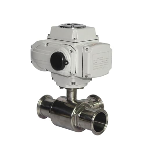 25 mm 3-Wege-Hochplattform-Motorkugelhahn aus Edelstahl Q911F-16P Tri-Clamp-Ferrule-Typ Elektrischer Kugelhahn(L TYPE_24VDC) von NBDUGQ