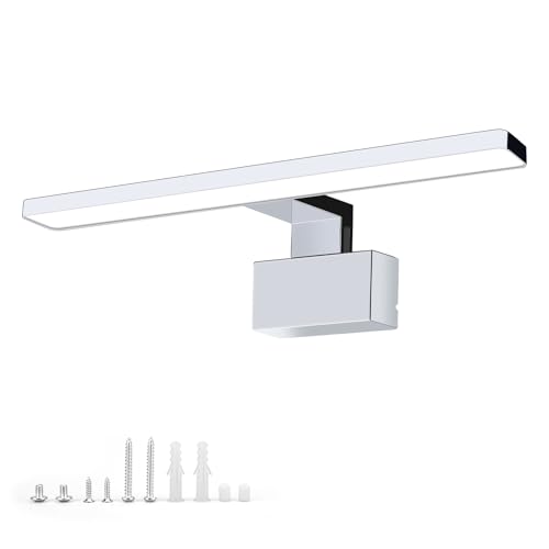 NBEASTKEY 8W, 4000K, 784LM, lampada frontale a specchio per l'illuminazione del bagno, lampada in plastica con finitura cromata luminosa (DK9116P-38) von NBEASTKEY
