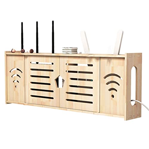 NBHDEK Holz-WiFi-Regal/TV-Set-Top-Boxen, magisches Aufbewahrungsregal, Dekorationsbox, Wandaufhängung von NBHDEK