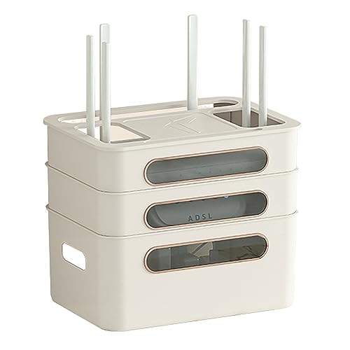 NBHDEK WiFi-Aufbewahrungsbox, Comp/USB-Hub-Kabelaufbewahrung und -Halter, dekorative Kabel-Organizer-Box von NBHDEK