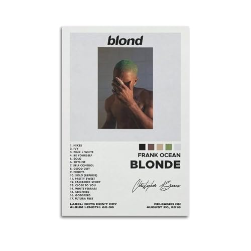 NBHGFF Frank Ocean Blonde Pop Songs Album Rapper Classic Leinwanddruck Signature Decor Schlafzimmer Home Office Teen 30 x 45 cm Unframe-23 von NBHGFF