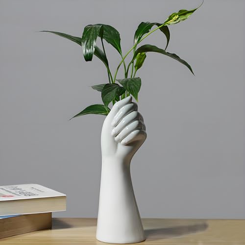 Weiße Keramikvasen Handknospe Blumenvase für Dekoration Hydrokultur Blumenarrangement Tisch Dekorative NBHUZEHUA von NBHUZEHUA