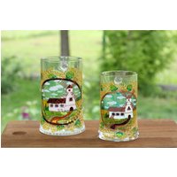 Großer Bierkrug Von Hand Mit Traditionellem Mühlen - Und Hopfendesign Bemalt, Dekoratives Bierglas Kann Personalisiertes Sein, Schweres von NBHandicraft