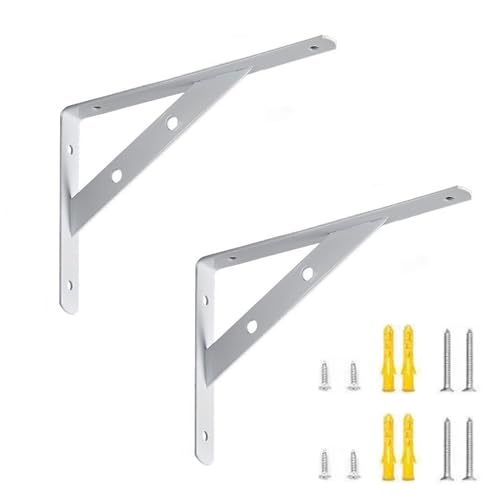 2 Stück Schwerlast Regalwinkel,Schwerlastkonsole Regalhalte für wandmontage, bücherregale, garten, küche, bad,mit Schrauben (A,50cm/19.69in) von NBKJDSXL