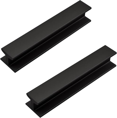 2 Stück Selbstklebende Türgriffe,Schrankgriffe Balkontürknöpfe Kunststoff Selbstklebender Möbelgriff für Fenster Glastüren Schubladen Schwarz (120 mm) von NBKJDSXL