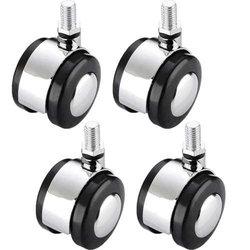 4 Stück Möbelrolle,Rollen M8/M10 Schraube Bockrollen，Schwerlastrollen Lenkrollen für Möbel,4 ohne Bremsen Möbelrollen, 360 Grad Drehung Gummirollen Sesselrollen (M8,50mm) von NBKJDSXL