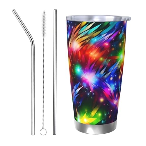 Bright Beautiful Colorful Art Tumbler 590.0 g, Stainless Steel Vacuum Insulated Coffee Tumbler with Lid and Straw, Double Wall Travel Mug for Hot / Cold, Spill-Proof Thermal Cup for Home Office Car Bright Beautiful Colorful Art Tumbler 590.0 g, Stainless Steel Vacuum Insulated Coffee Tumbler with Lid and Straw, Double Wall Travel Mug for Hot / Cold, Spill-Proof Thermal Cup for Home Office Car von NBSKSDLK