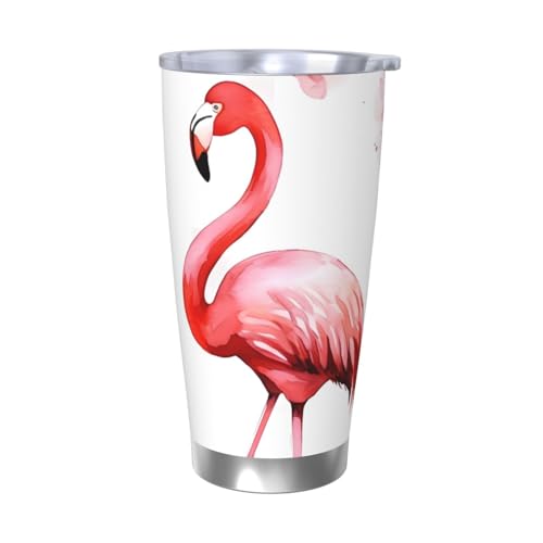 Flamingo Tumbler Vakuumisolierter Kaffeebecher aus Edelstahl mit Deckel und Strohhalm, doppelwandiger Reisebecher für heiß/kalt, auslaufsicherer Thermobecher für Zuhause, Büro, Auto, 590 ml Flamingo Tumbler Vakuumisolierter Kaffeebecher aus Edelstahl mit Deckel und Strohhalm, doppelwandiger Reisebecher für heiß/kalt, auslaufsicherer Thermobecher für Zuhause, Büro, Auto, 590 ml von NBSKSDLK