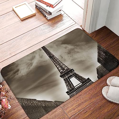 Fußmatte Paris Eiffelturm, strapazierfähig, für drinnen und draußen, rutschfest, saugfähig, Schmutzfänger, Eingangsteppich, flaches Profil, waschbar, Fußmatten, Flanell-Badematte, 40,6 x 61 cm Fußmatte Paris Eiffelturm, strapazierfähig, für drinnen und draußen, rutschfest, saugfähig, Schmutzfänger, Eingangsteppich, flaches Profil, waschbar, Fußmatten, Flanell-Badematte, 40,6 x 61 cm von NBSKSDLK