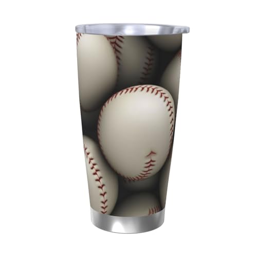 NBSKSDLK Baseballbecher, Edelstahl, vakuumisoliert, Kaffeebecher mit Deckel und Strohhalm, doppelwandiger Reisebecher für heiß/kalt, auslaufsicherer Thermobecher für Zuhause, Büro, Auto, 590 ml NBSKSDLK Baseballbecher, Edelstahl, vakuumisoliert, Kaffeebecher mit Deckel und Strohhalm, doppelwandiger Reisebecher für heiß/kalt, auslaufsicherer Thermobecher für Zuhause, Büro, Auto, 590 ml von NBSKSDLK