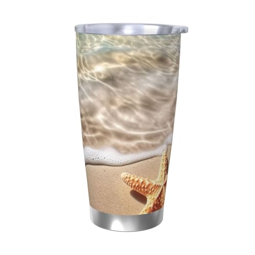 NBSKSDLK Beach Seestern Tumbler 590 ml, Edelstahl, vakuumisolierter Kaffeebecher mit Deckel und Strohhalm, doppelwandiger Reisebecher für heiß/kalt, auslaufsicherer Thermobecher für Zuhause, Büro NBSKSDLK Beach Seestern Tumbler 590 ml, Edelstahl, vakuumisolierter Kaffeebecher mit Deckel und Strohhalm, doppelwandiger Reisebecher für heiß/kalt, auslaufsicherer Thermobecher für Zuhause, Büro von NBSKSDLK