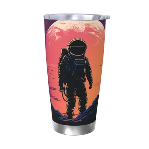 NBSKSDLK Cool Astronaut Tumbler 590 ml, Edelstahl, vakuumisolierter Kaffeebecher mit Deckel und Strohhalm, doppelwandiger Reisebecher für heiß/kalt, auslaufsicherer Thermobecher für Zuhause, Büro NBSKSDLK Cool Astronaut Tumbler 590 ml, Edelstahl, vakuumisolierter Kaffeebecher mit Deckel und Strohhalm, doppelwandiger Reisebecher für heiß/kalt, auslaufsicherer Thermobecher für Zuhause, Büro von NBSKSDLK