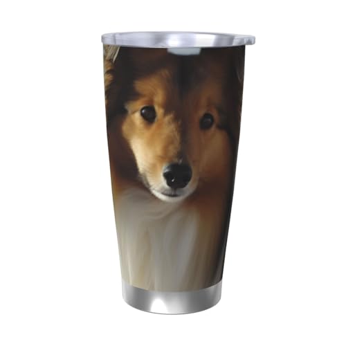 NBSKSDLK Cute Shetland-Hundebecher, Edelstahl, vakuumisoliert, Kaffeebecher mit Deckel und Strohhalm, doppelwandiger Reisebecher für heiß/kalt, auslaufsicherer Thermobecher für Zuhause, Büro, Auto NBSKSDLK Cute Shetland-Hundebecher, Edelstahl, vakuumisoliert, Kaffeebecher mit Deckel und Strohhalm, doppelwandiger Reisebecher für heiß/kalt, auslaufsicherer Thermobecher für Zuhause, Büro, Auto von NBSKSDLK