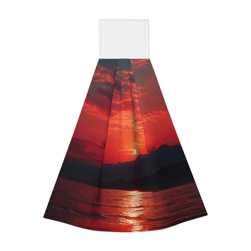 NBSKSDLK Fiery Red Sunset Handtuch Hängende Küchentücher Korallensamt Handtücher Schnell trocknende Waschlappen Saugfähige Geschirrtücher Wiederverwendbare Haushalts-Reinigungstücher Weiche NBSKSDLK Fiery Red Sunset Handtuch Hängende Küchentücher Korallensamt Handtücher Schnell trocknende Waschlappen Saugfähige Geschirrtücher Wiederverwendbare Haushalts-Reinigungstücher Weiche von NBSKSDLK