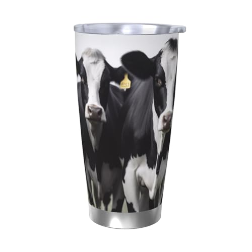 NBSKSDLK Kaffeebecher aus Edelstahl, vakuumisoliert, mit Deckel und Strohhalm, doppelwandiger Reisebecher für heiß/kalt, auslaufsicherer Thermobecher für Zuhause, Büro, Auto von NBSKSDLK