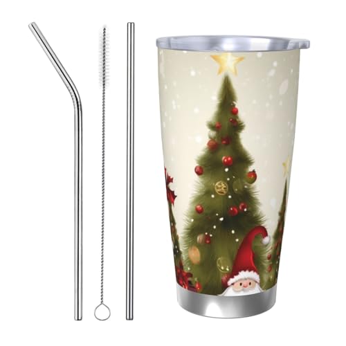 NBSKSDLK Merry Christmas Tumbler Kaffeebecher aus Edelstahl, vakuumisoliert, mit Deckel und Strohhalm, doppelwandiger Reisebecher für heiß/kalt, auslaufsicherer Thermobecher für Zuhause, Büro, Auto NBSKSDLK Merry Christmas Tumbler Kaffeebecher aus Edelstahl, vakuumisoliert, mit Deckel und Strohhalm, doppelwandiger Reisebecher für heiß/kalt, auslaufsicherer Thermobecher für Zuhause, Büro, Auto von NBSKSDLK