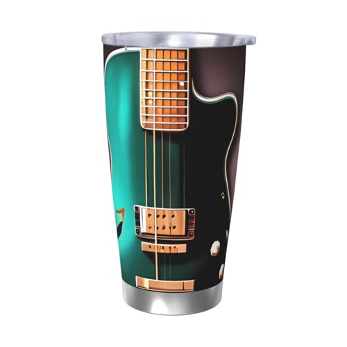 NBSKSDLK Music Green Guitar Tumbler 590 ml, Edelstahl, vakuumisolierter Kaffeebecher mit Deckel und Strohhalm, doppelwandiger Reisebecher für heiß/kalt, auslaufsicherer Thermobecher für Zuhause, Büro NBSKSDLK Music Green Guitar Tumbler 590 ml, Edelstahl, vakuumisolierter Kaffeebecher mit Deckel und Strohhalm, doppelwandiger Reisebecher für heiß/kalt, auslaufsicherer Thermobecher für Zuhause, Büro von NBSKSDLK
