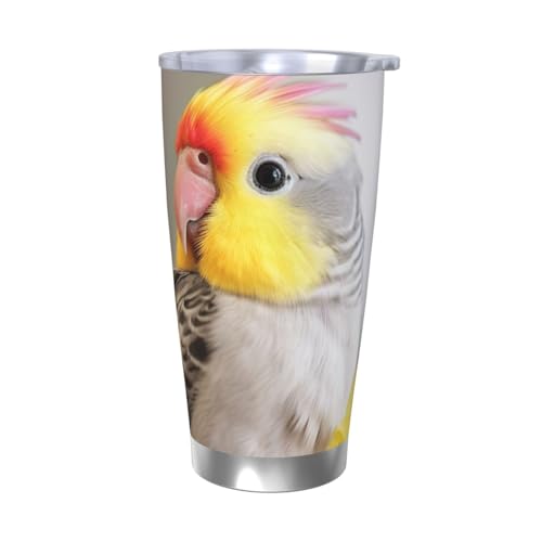 NBSKSDLK Süßer Nymphensittichbecher, Edelstahl, vakuumisoliert, Kaffeebecher mit Deckel und Strohhalm, doppelwandiger Reisebecher für heiß/kalt, auslaufsicherer Thermobecher für Zuhause, Büro, Auto NBSKSDLK Süßer Nymphensittichbecher, Edelstahl, vakuumisoliert, Kaffeebecher mit Deckel und Strohhalm, doppelwandiger Reisebecher für heiß/kalt, auslaufsicherer Thermobecher für Zuhause, Büro, Auto von NBSKSDLK