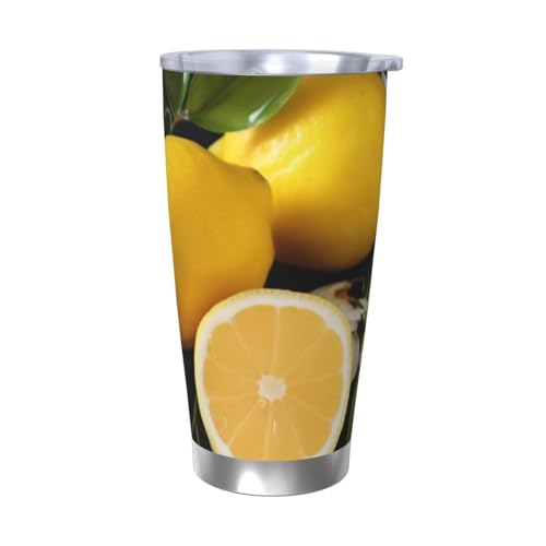 NBSKSDLK Zitronen- und Blumenbecher, Edelstahl, vakuumisoliert, Kaffeebecher mit Deckel und Strohhalm, doppelwandiger Reisebecher für heiß/kalt, auslaufsicherer Thermobecher für Zuhause, Büro, Auto NBSKSDLK Zitronen- und Blumenbecher, Edelstahl, vakuumisoliert, Kaffeebecher mit Deckel und Strohhalm, doppelwandiger Reisebecher für heiß/kalt, auslaufsicherer Thermobecher für Zuhause, Büro, Auto von NBSKSDLK