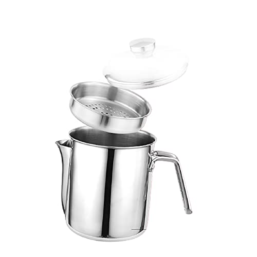 1.8 Liter Fetttrennkanne Fettabscheider Öl Fett Abscheider Öl Suppe Sieb Tasse Mit Deckel Edelstahl Ölfilter Suppenschüssel Ölabscheider 1800ML von NBSMN