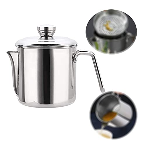 Fettabscheider Edelstahl Fetttrennkanne Soßen Fetttrenner Sauciere Fetttrenner Mit Deckel Für Das Abschöpfen Von Fett Aus Soßen Und Suppen 1800ML von NBSMN