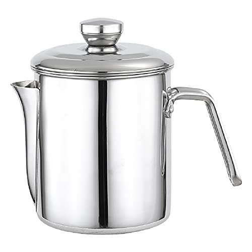 Fettabscheider Kanne Für Soßen SUS Edelstahl 1.8 Liter Küche Küchenprofi Gastronomie Öl Suppe Sieb Tasse Mit Deckel Und Pinsel Fetttrennkanne Fetttrenner 1300ML von NBSMN
