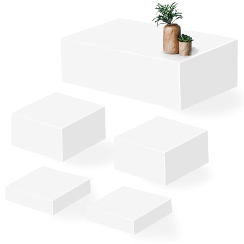 NBTORCH Große Buffet-Erhöhungen, 40,6 x 20,3 x 12,7 cm, weißes Acryl, Lebensmittelerhöhungen für Party, Desserttisch und Catering, stapelbare Display-Erhöhungen, 5 Stück NBTORCH Große Buffet-Erhöhungen, 40,6 x 20,3 x 12,7 cm, weißes Acryl, Lebensmittelerhöhungen für Party, Desserttisch und Catering, stapelbare Display-Erhöhungen, 5 Stück von NBTORCH