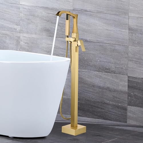NBTRXWAFR Standarmatur Badewanne Freistehend Mit Handbrause Einzelloch 2 Modus Badewannenarmatur Heiß Und Kalt,Gold NBTRXWAFR Standarmatur Badewanne Freistehend Mit Handbrause Einzelloch 2 Modus Badewannenarmatur Heiß Und Kalt,Gold von NBTRXWAFR