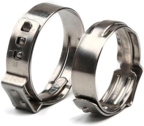 100 Stück Einzelohr-Schlauchschellen, Einzelohr-Schlauchschellen aus Edelstahl 304, Ohr-Rohrschellen for Abdichten verschiedener Schlaucharten(5.8-7.0mm) von NBVACPL
