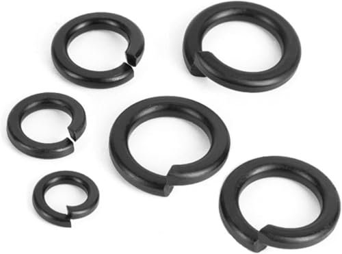 304 Federscheibe Split Lock Elastische Dichtung Schwarz Grade 8,8 Stahl(Black Steel,M1.6 50pcs) von NBVACPL