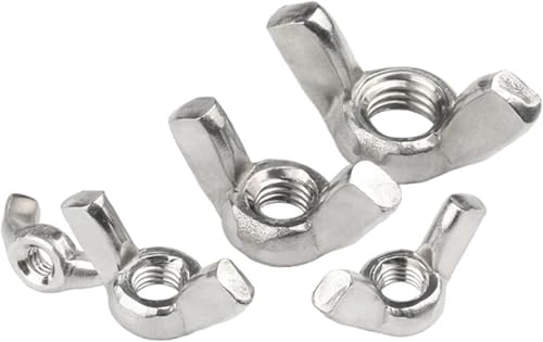 5/10/20 Stück Flügelmuttern, Edelstahl, verzinkt, handfest, Mutter DIN315(316 Stainless Steel,M6 (10pcs)) von NBVACPL