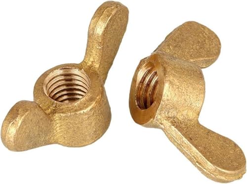 Edelstahl-Flügelmutter, Flügelmuttern 1/2/5 Stück Messing-Flügelmuttern, abgerundet, Kupfermutter for Marinebatterie(M3-5pcs) von NBVACPL