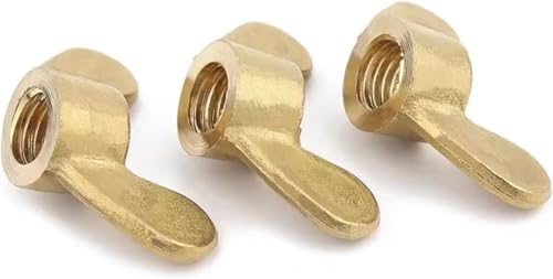 Edelstahl-Flügelmutter, Flügelmuttern 1/5/10/20 stücke Mutter Messing Hand Feste Mutter DIN315 GB62(M6 (5pcs)) von NBVACPL
