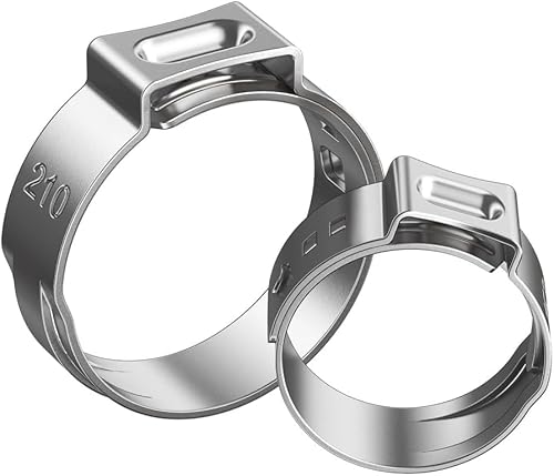 Einseitige Schlauchschelle, Schlauchschellen 25 stücke In taschen Einzigen Ohr Schlauch Klemmen 304 Edelstahl Ohr Stufenlose Rohr Cinch Klemmen Ringe(5.3-6.5mm) von NBVACPL