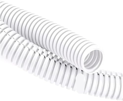 Gewelltes Rohr, gewellter flexibler Schlauch 3/6M PP-isoliertes Wellrohr 7 mm – 28 mm Leitungsrohr Kabelbaum Drahteinfädelung Kunststoff-Split-Draht-Schutzhülse(White Closure,OD 13MM-3METERS) von NBVACPL