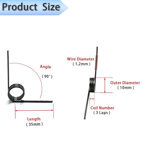 Metallfedern 10 Stück, V-förmige Torsionsfeder, Rotationstyp-Torsionsfeder, Metallfedern(1.2mm x 9.5mm) von NBVACPL