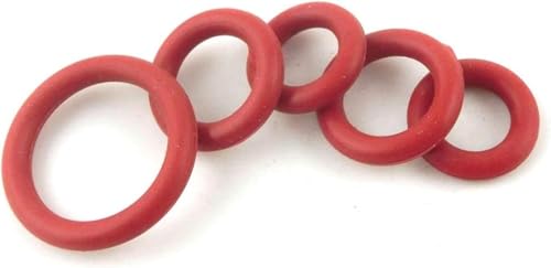 O-Ring-Dichtungsscheibe, rote O-Ring-Dichtungen aus Silikonkautschuk, Gummi(7x3.2x1.9mm) von NBVACPL