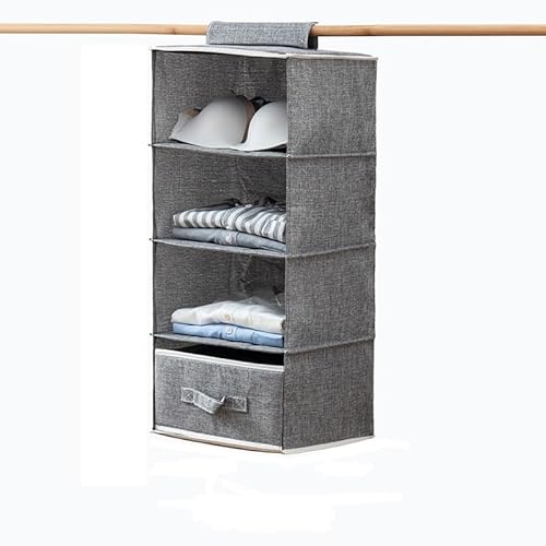 NBVGHJ Hängender Schrank-Organizer, 71 x 30 x 30 cm, Baumwollleinen (Grau mit Schublade) von NBVGHJ