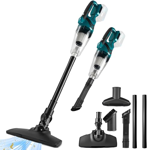 Akku Staubsauger für Makita Akku 18V, Starke 10000Pa Kabellos Handstaubsauger Akku mit LED Beleuchtung und Groß 750mL Staubbehälter für Auto, Haus (Blau Ohne Batterie) von NBVNBV