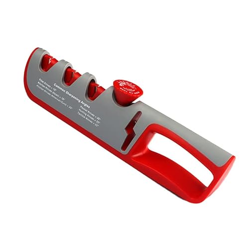 Messerschärfer –6 Stufen Verstellbar Messerschleifer mit Scherenschleifer- 4-in-1Messerschärfer Profi - Blade Star - Ergonomisches Messer Schärfen (grau) von NBVNBV